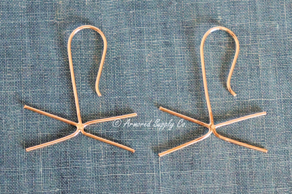 Rose Gold-Filled Claw 4-Prong Raw Stone French Wire Earring Blanks