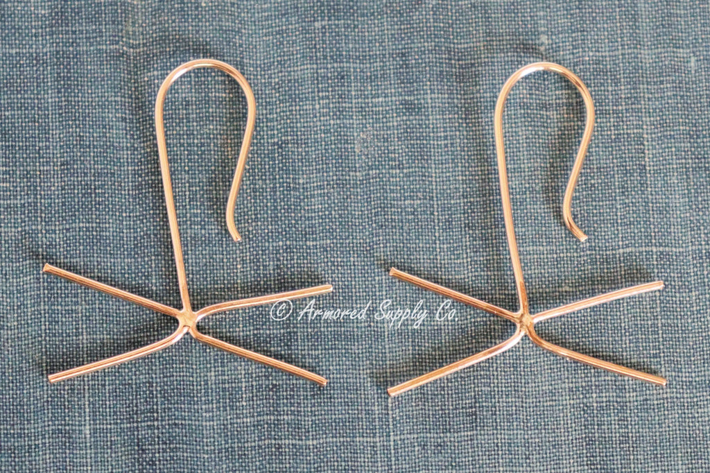 Yellow Gold-Filled Claw 4-Prong Raw Stone French Wire Earring Blanks