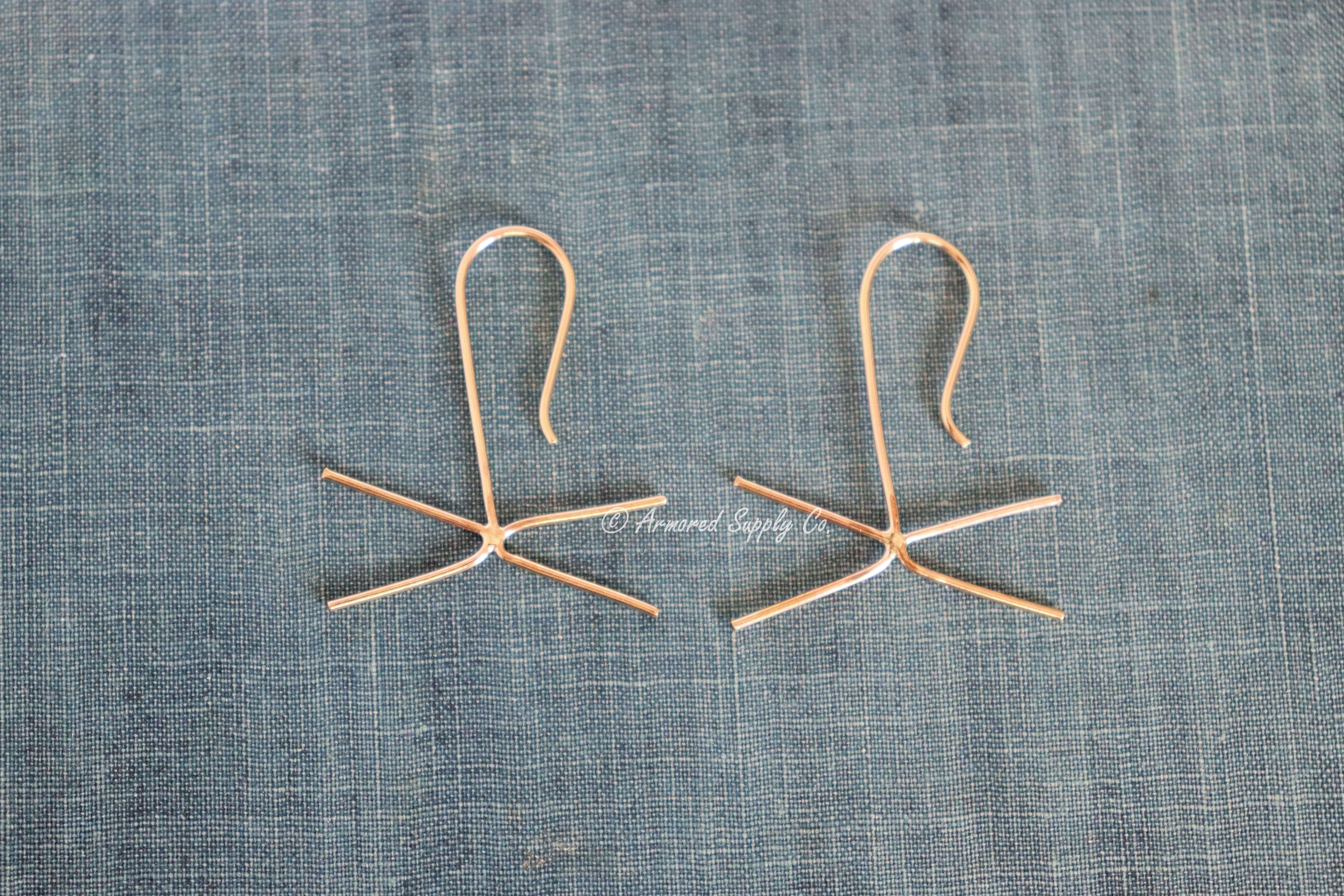 Yellow Gold-Filled Claw 4-Prong Raw Stone French Wire Earring Blanks