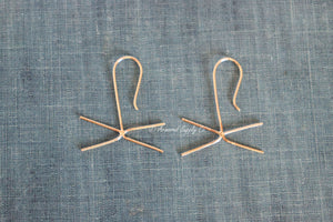 Yellow Gold-Filled Claw 4-Prong Raw Stone French Wire Earring Blanks