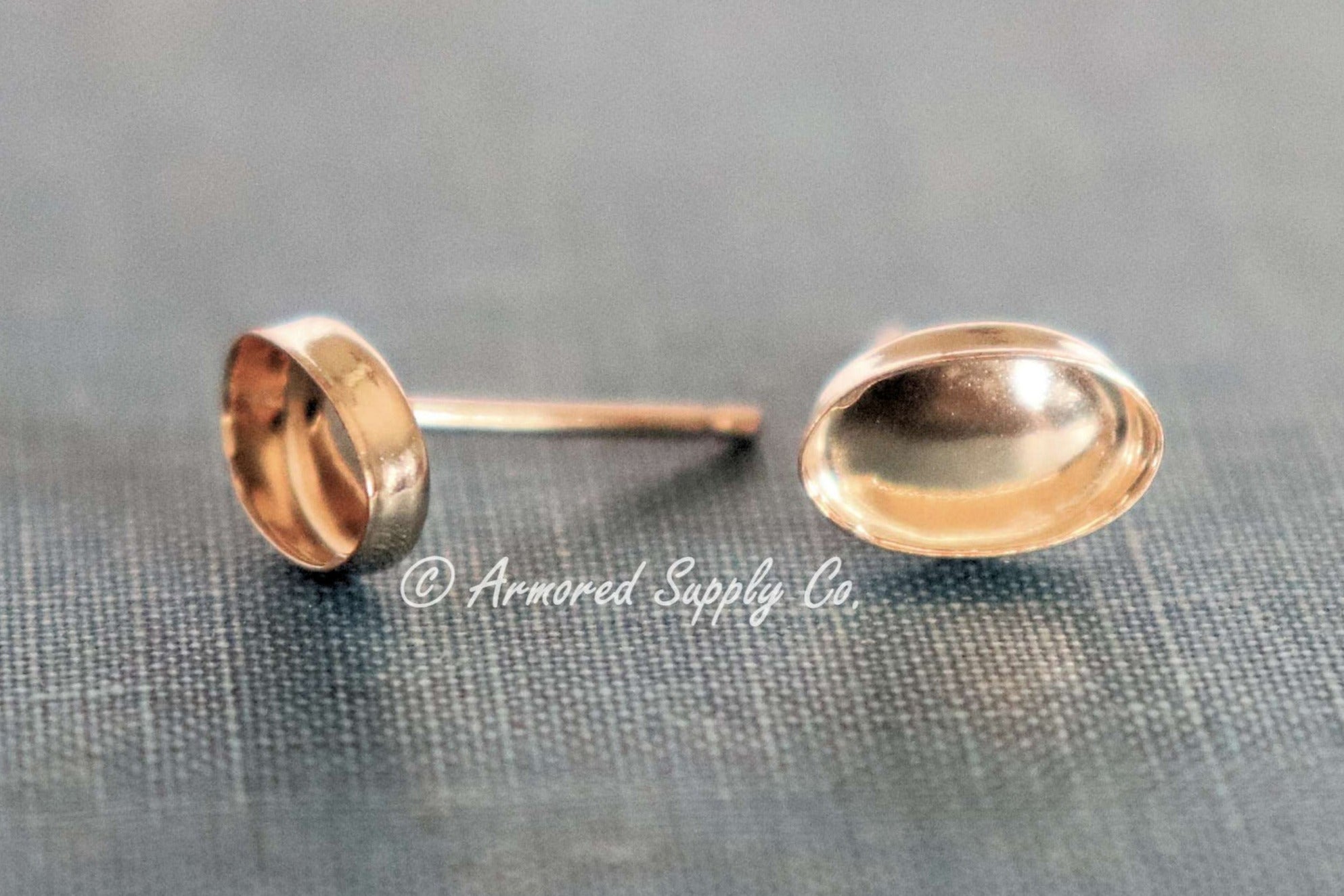Oval 14k Gold-Filled Stud Earring Blanks