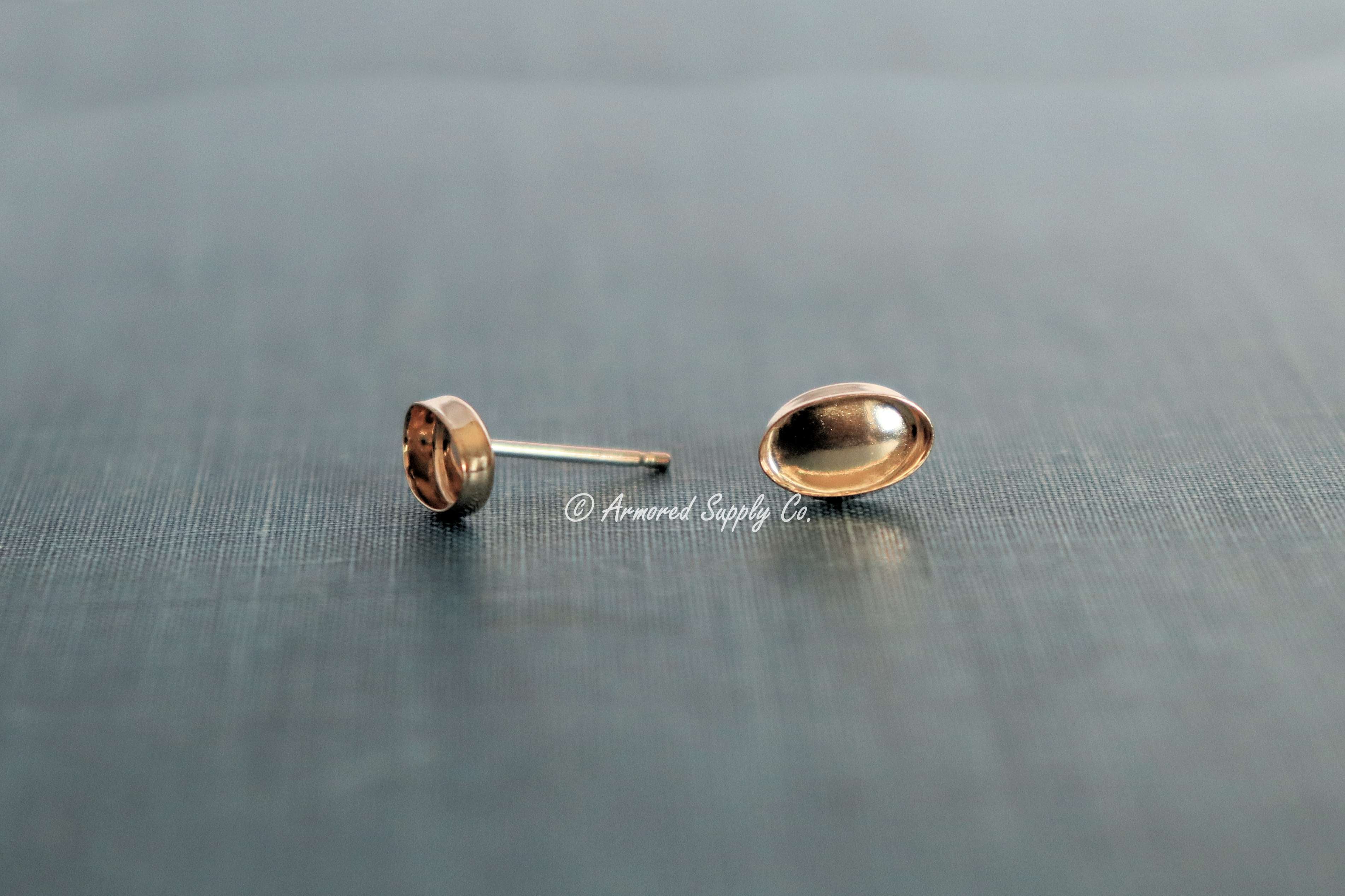 Oval 14k Gold-Filled Stud Earring Blanks