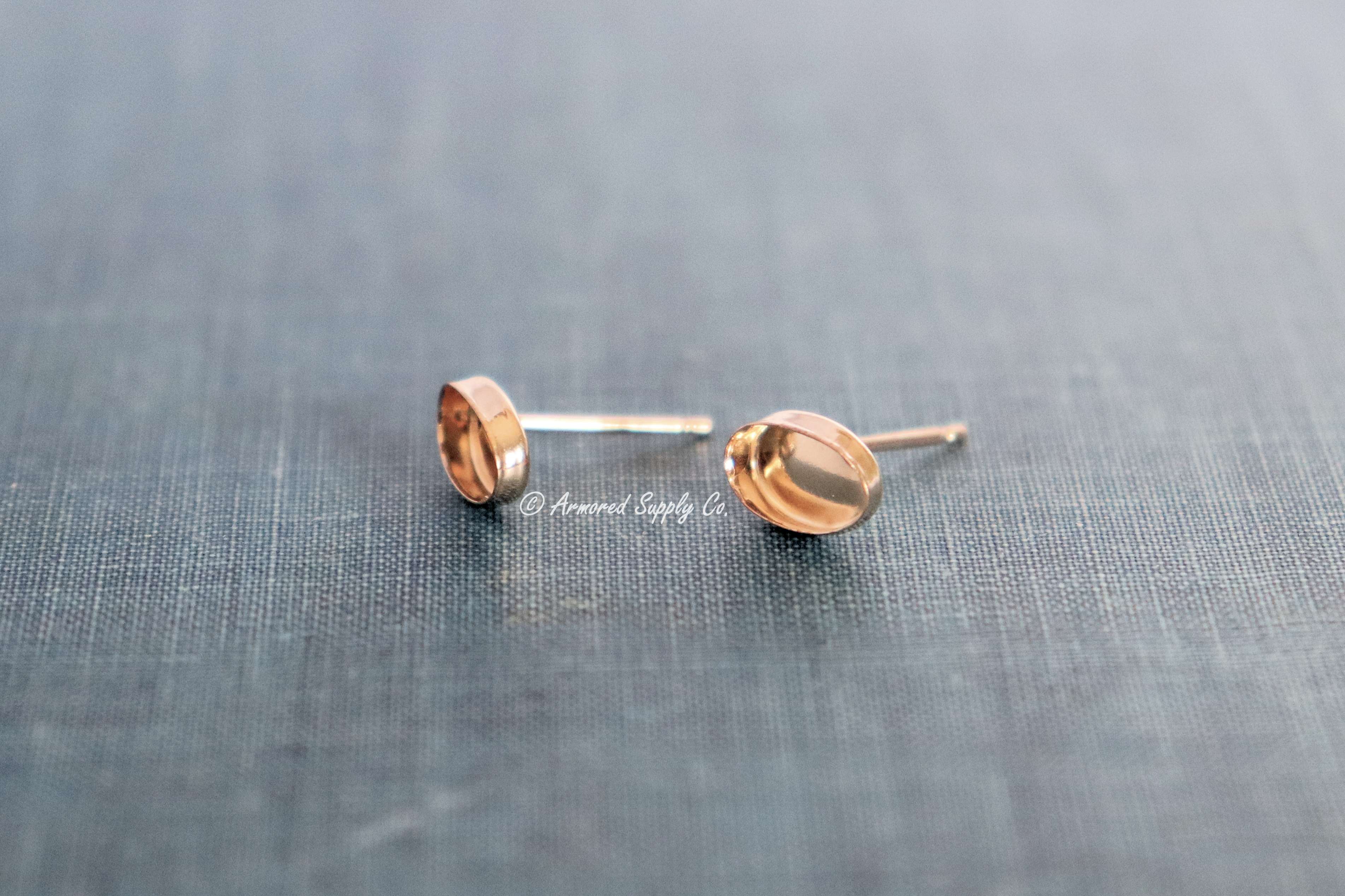 Oval 14k Gold-Filled Stud Earring Blanks
