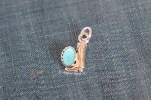 Sterling Silver Cowboy Boot Bezel Cup Charm #2