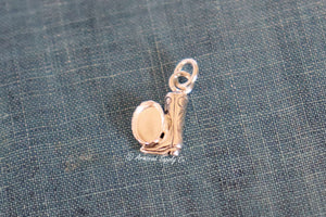 Sterling Silver Cowboy Boot Bezel Cup Charm #2