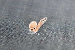 Sterling Silver Cowboy Boot Bezel Cup Charm #2