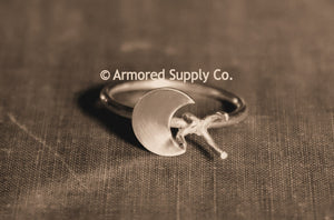 Rose Gold filled Crescent Moon prong claw ring blank