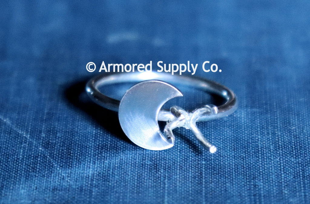 Crescent Moon prong claw ring blank