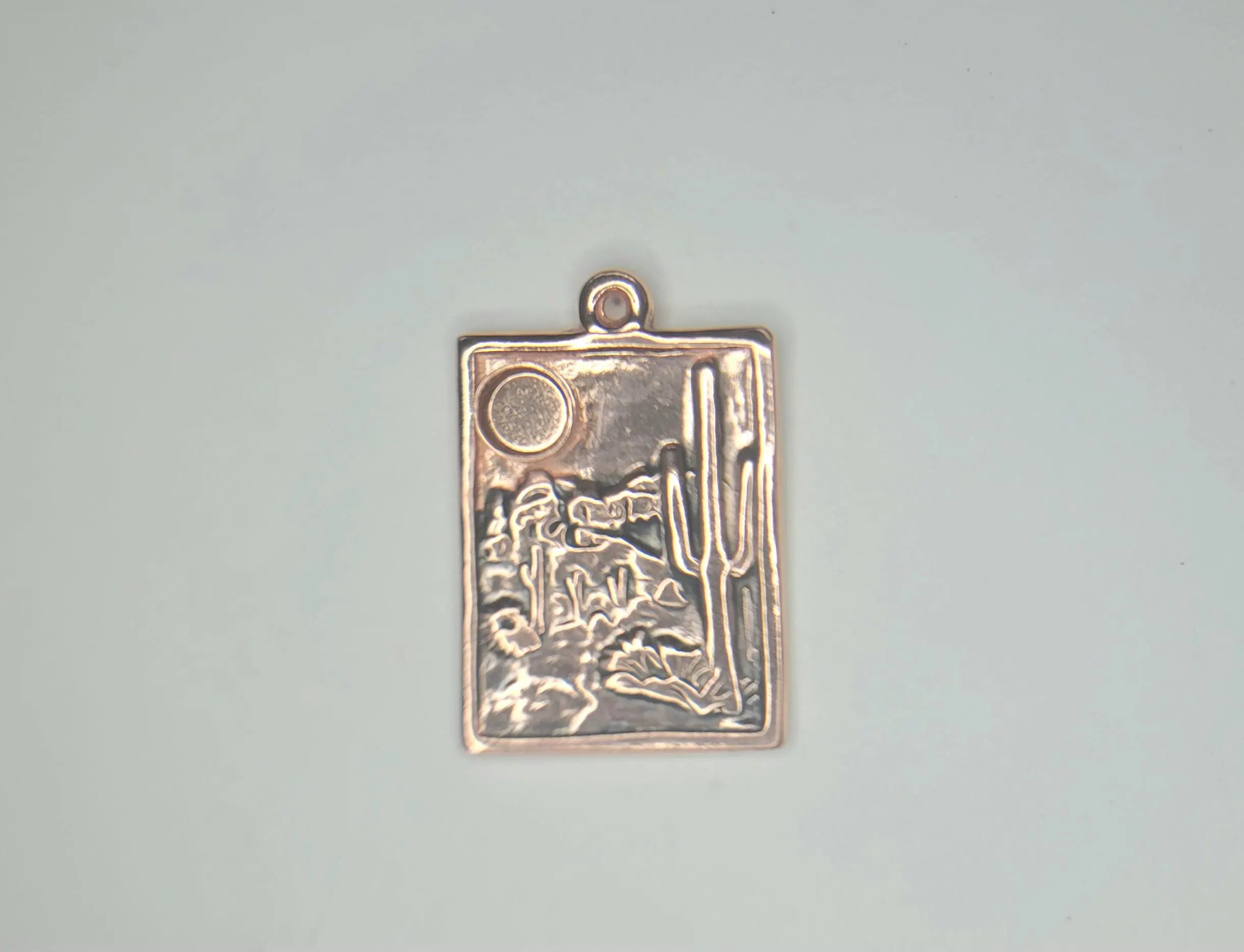 Desert Landscape Pendant in Copper or Sterling Silver