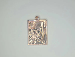 Desert Landscape Pendant in Copper or Sterling Silver