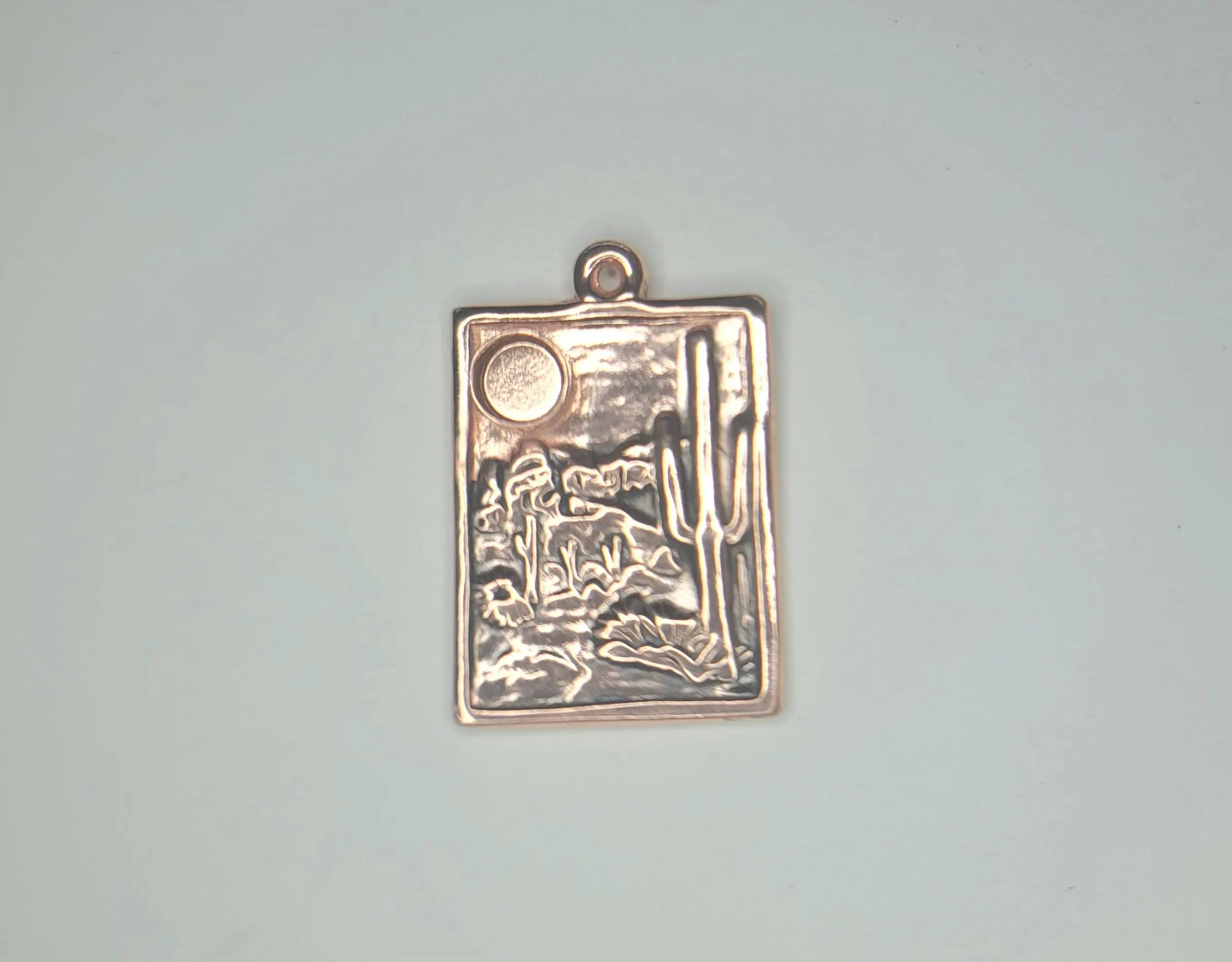 Desert Landscape Pendant in Copper or Sterling Silver