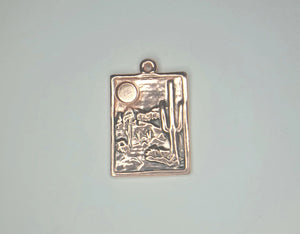 Desert Landscape Pendant in Copper or Sterling Silver