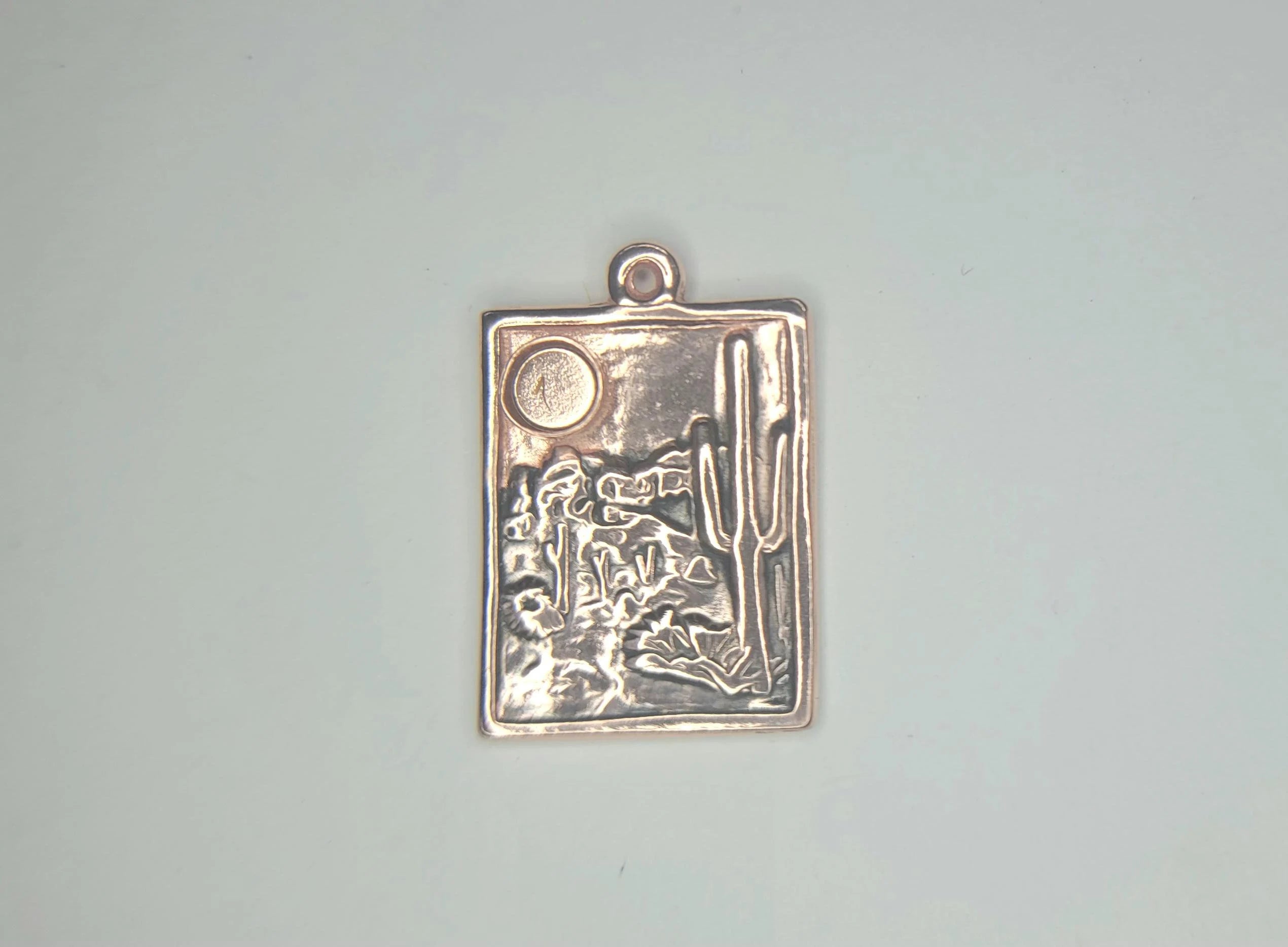 Desert Landscape Pendant in Copper or Sterling Silver