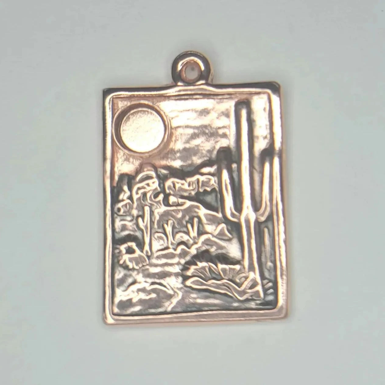 Desert Landscape Pendant in Copper or Sterling Silver
