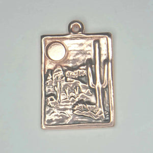 Desert Landscape Pendant in Copper or Sterling Silver