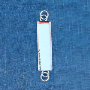 28x7mm Rectangle Bezel Double Bail Pendant Blank Mounting