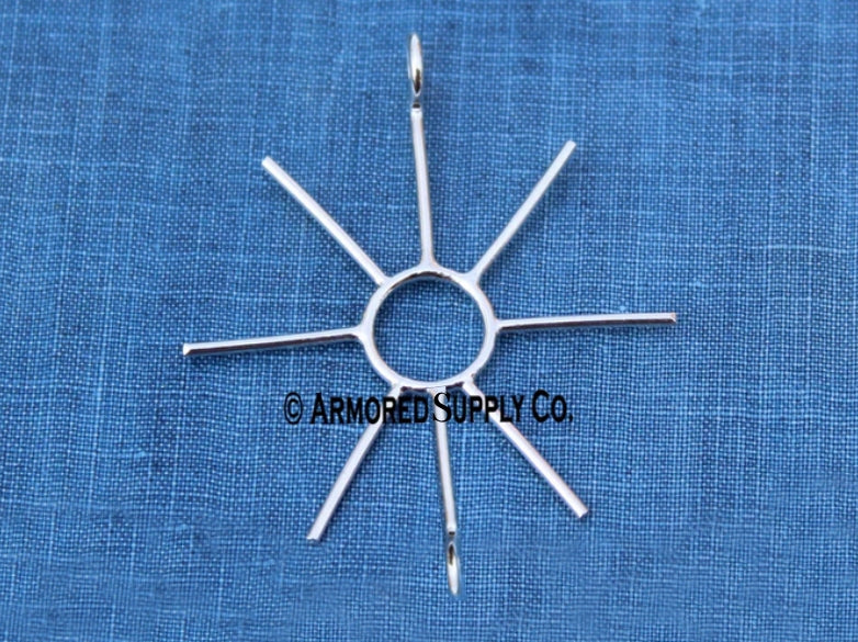 Silver 6-prong TWO BAILS Freeform Claw Prong Raw Stone Pendant Blank