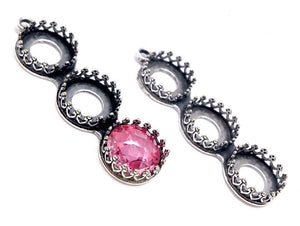 10mm Triple Crown Bezel Pendant Blank Silver