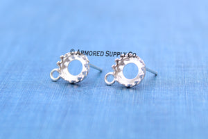 12mm Crown LOOP Earring Stud Blanks