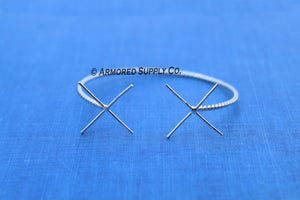 ROPE Silver Double Claw Prong Raw Stone Bracelet Blank, 4 Prong Setting