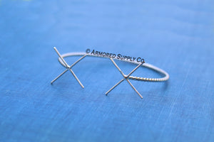 ROPE Silver Double Claw Prong Raw Stone Bracelet Blank, 4 Prong Setting