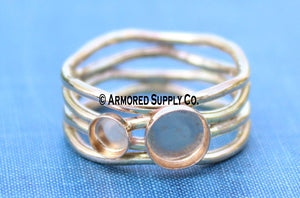 ROSE Gold-Filled Double Bezel Wide Wave Ring Blank