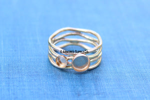 ROSE Gold-Filled Double Bezel Wide Wave Ring Blank