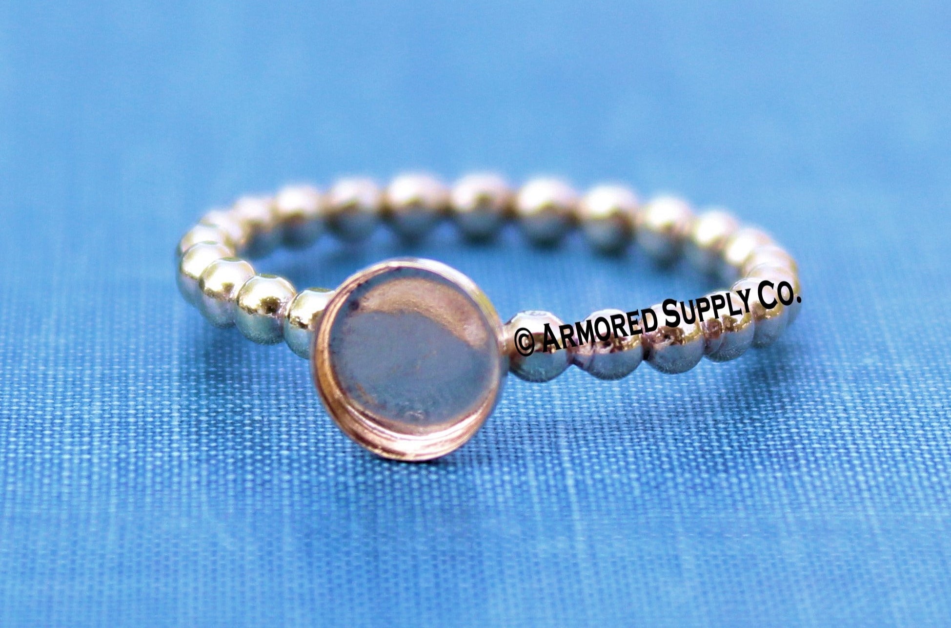 3mm Gold Filled Beaded Bezel Cup Ring blank