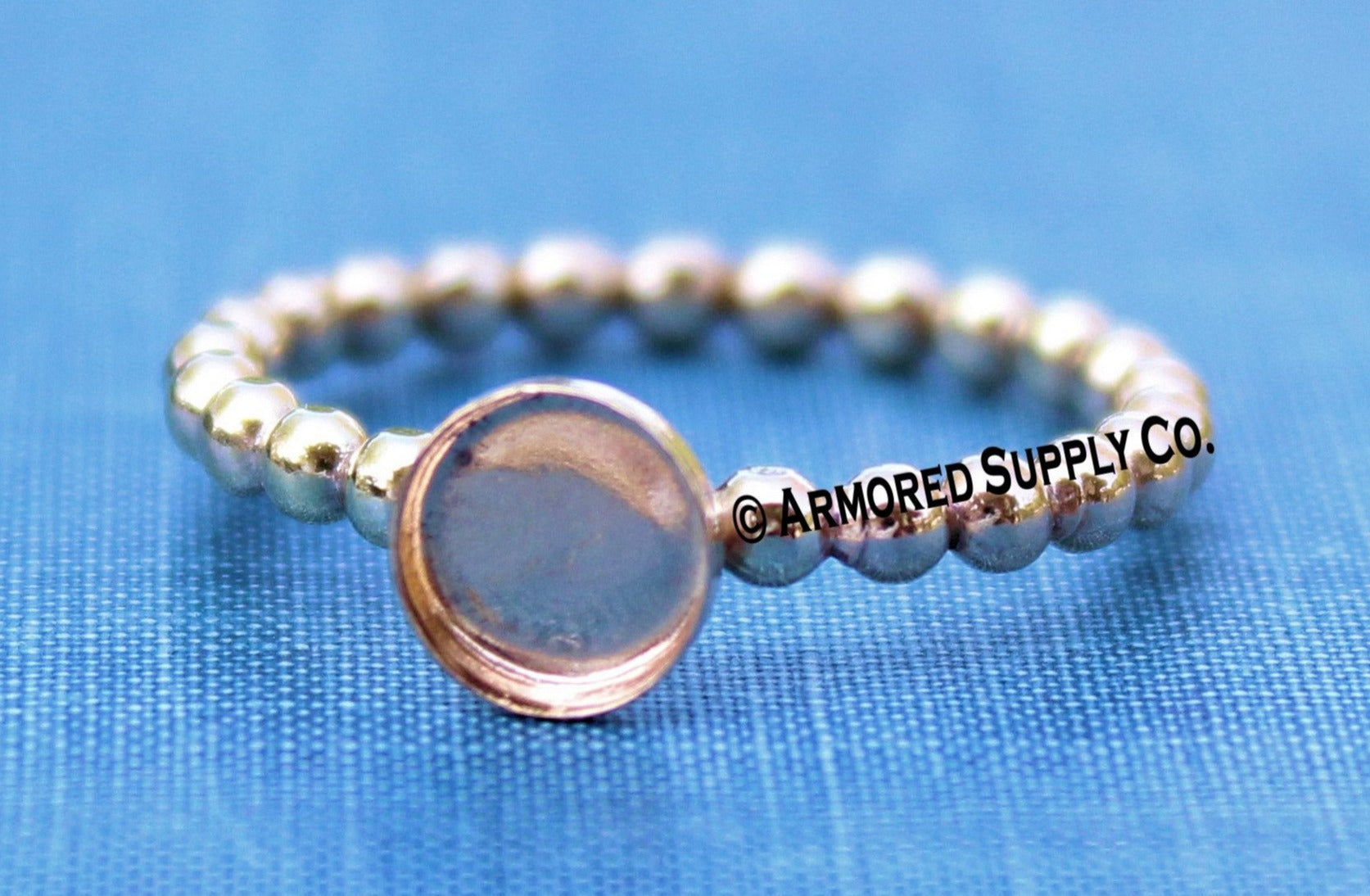 4mm Gold Filled Beaded Bezel Cup Ring blank