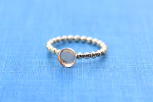 3mm Gold Filled Beaded Bezel Cup Ring blank