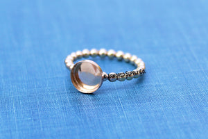 7mm Gold Filled Beaded Bezel Cup Ring blank