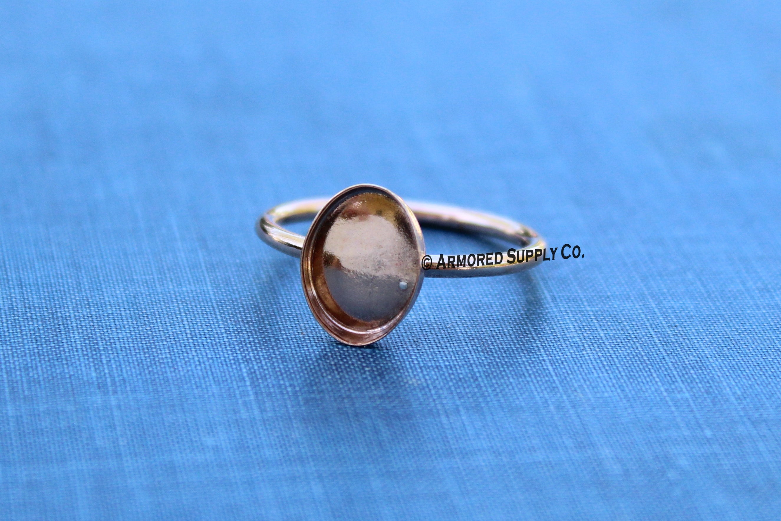 8x6mm Rose Gold Filled Oval Bezel Cup Ring blank