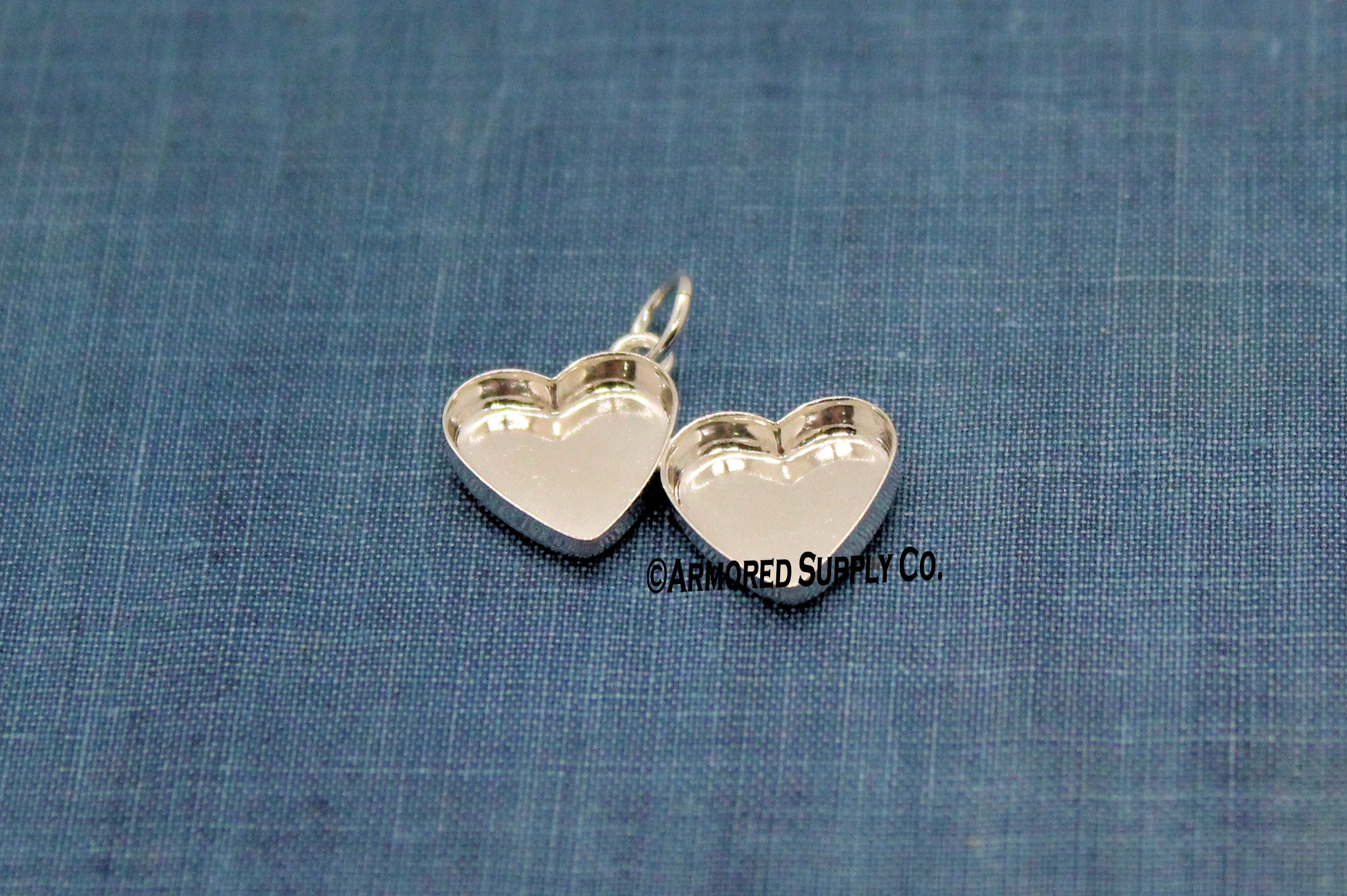 Staggered Double Heart Bezel Pendant Blank Mounting