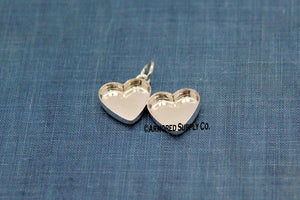 Staggered Double Heart Bezel Pendant Blank Mounting