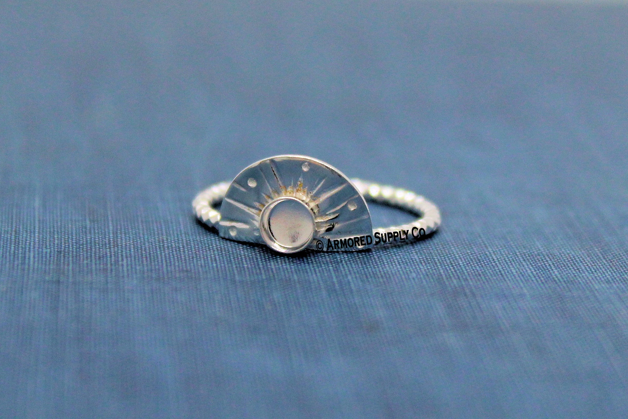 Silver Sunrise Bezel Cup Ring blank