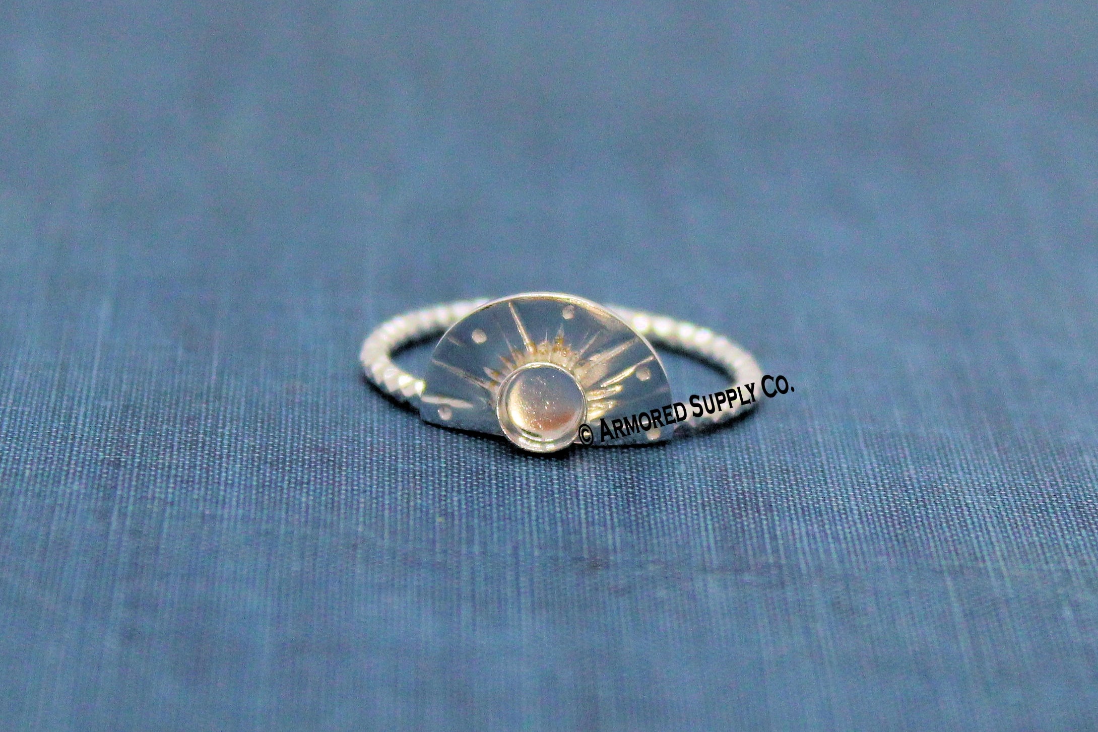 Silver Sunrise Bezel Cup Ring blank