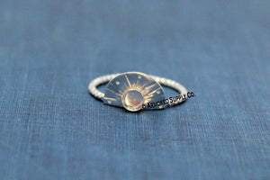 Silver Sunrise Bezel Cup Ring blank