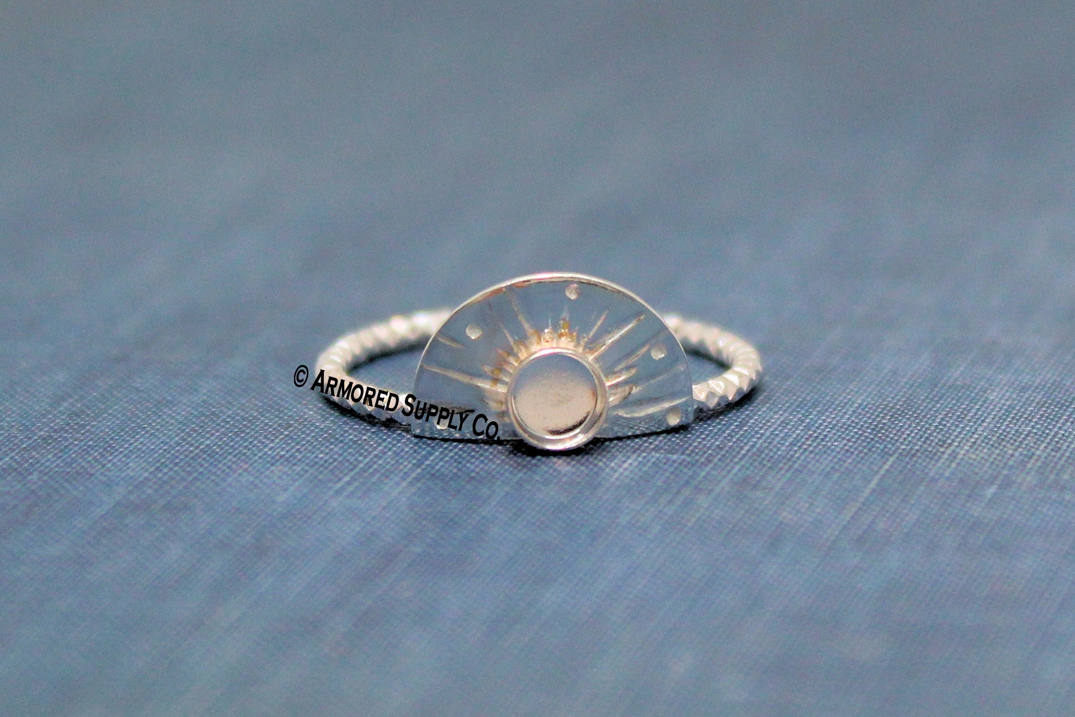 Silver Sunrise Bezel Cup Ring blank