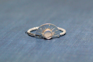 Silver Sunrise Bezel Cup Ring blank
