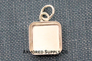 Silver Square Bezel Pendant Blank Mounting