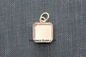 Silver Square Bezel Pendant Blank Mounting
