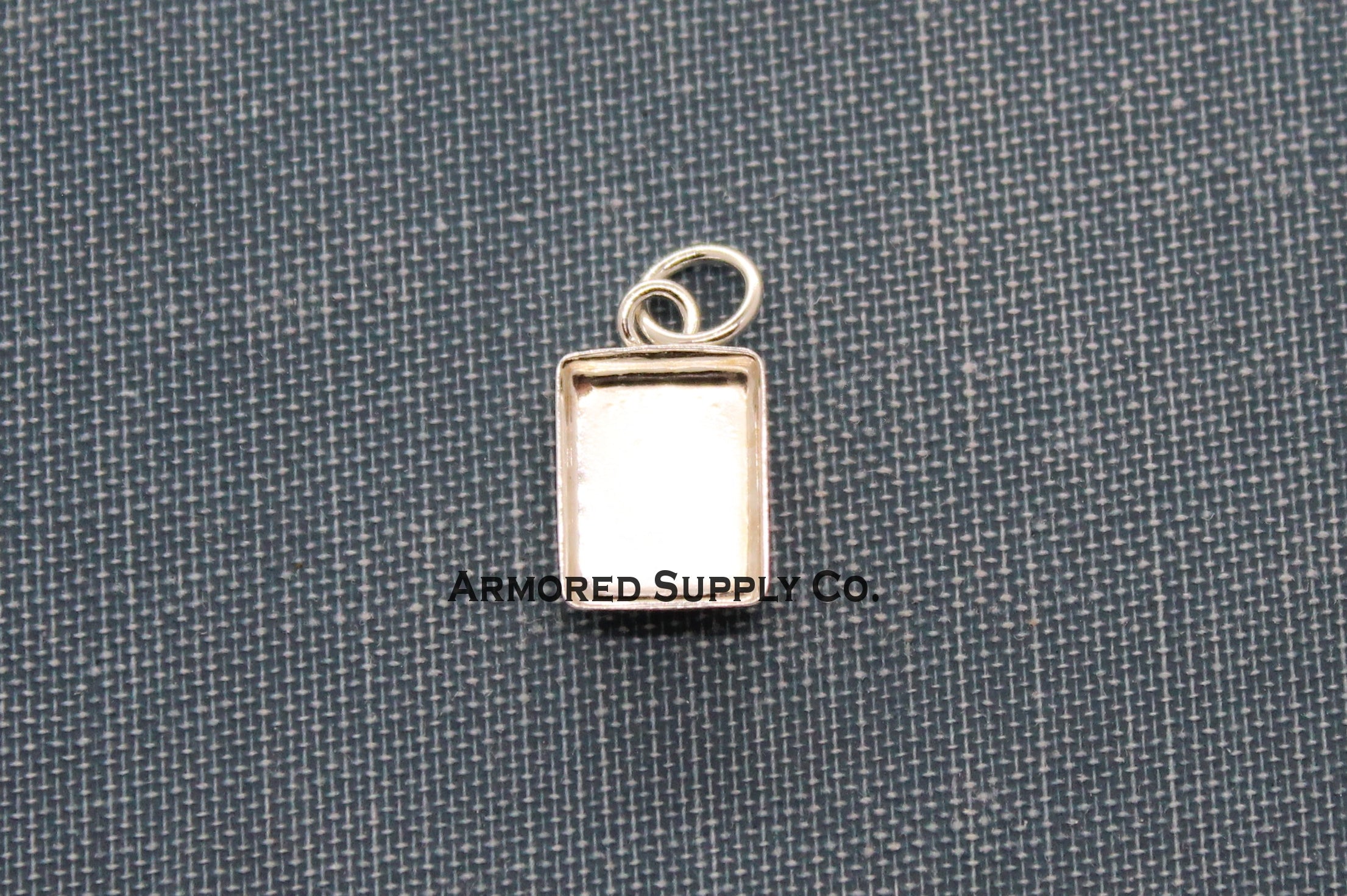 Silver Rectangle Bezel Pendant Blank Mounting