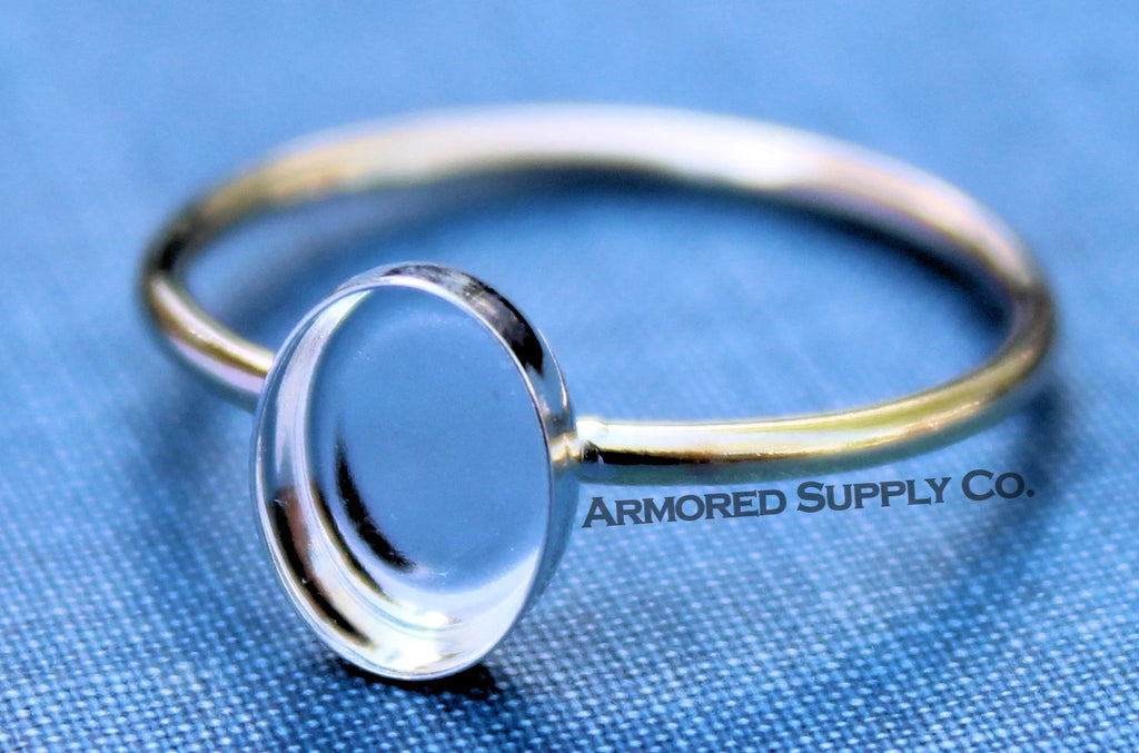 MIXED METALS Gold & Silver 6x4mm Oval Bezel Ring Blank