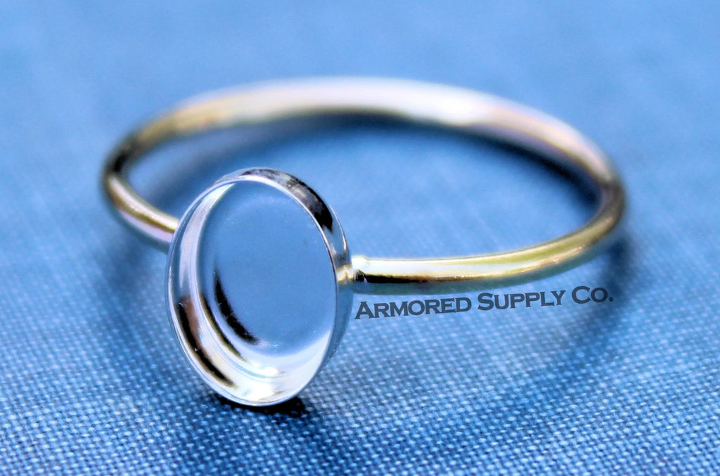 MIXED METALS Gold & Silver 14x10mm Oval Bezel Ring Blank