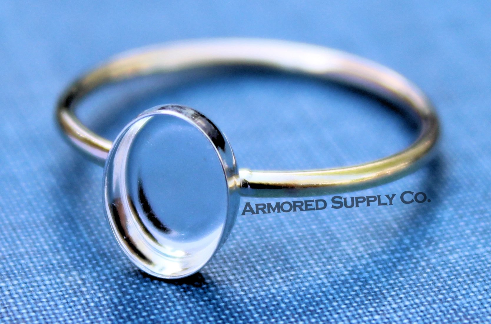 MIXED METALS Gold & Silver 10x8mm Oval Bezel Ring Blank