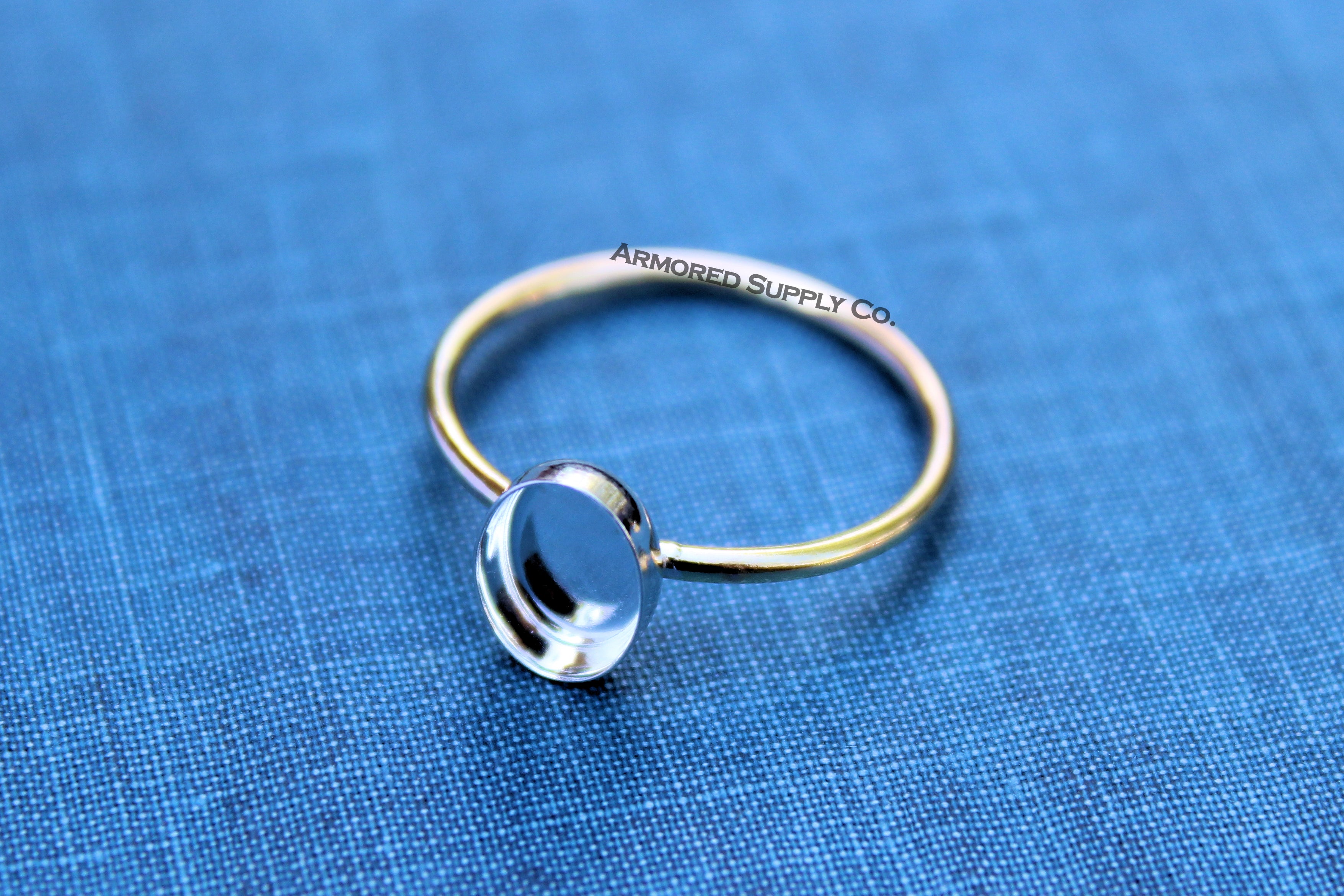 MIXED METALS Gold & Silver 6x4mm Oval Bezel Ring Blank