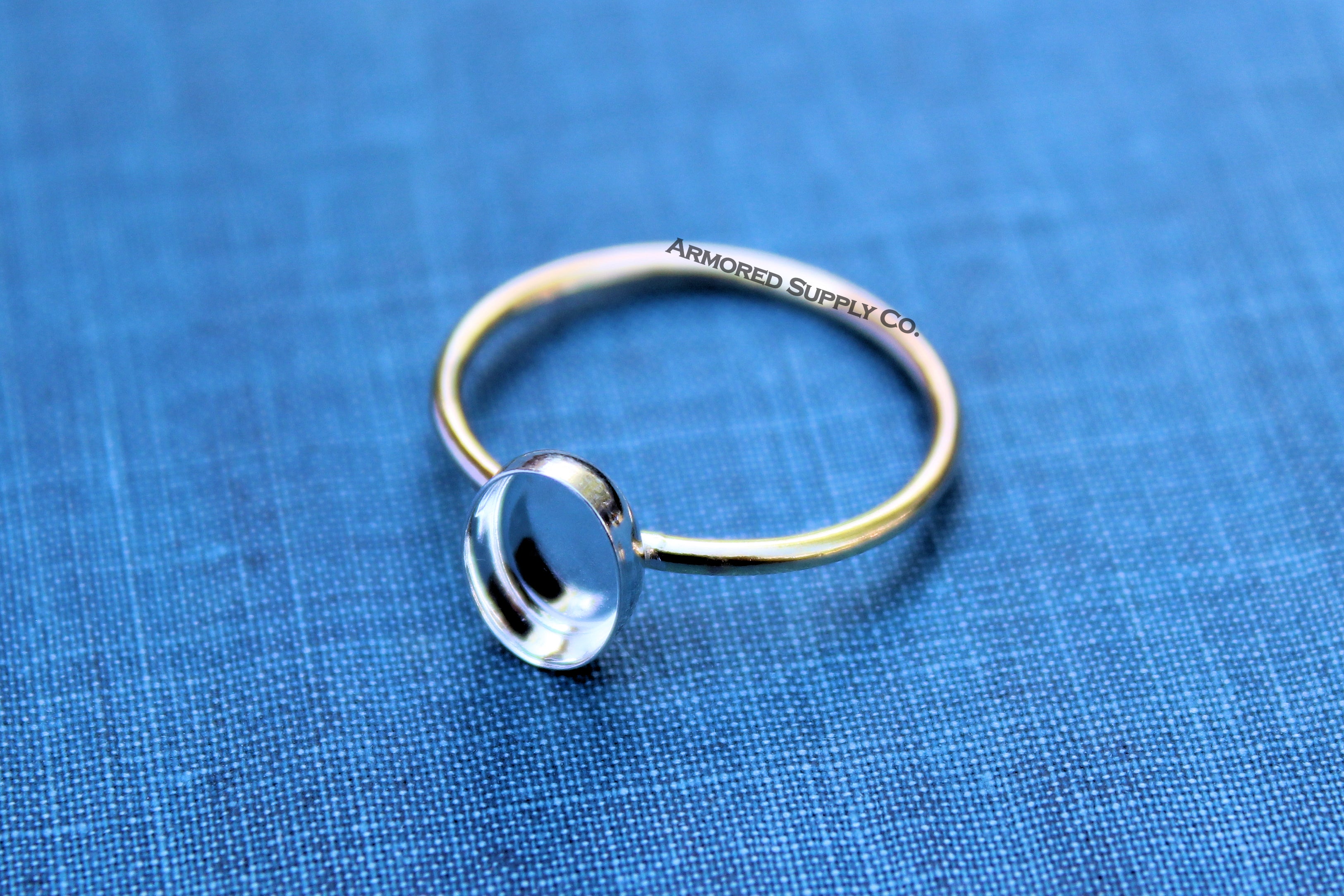 MIXED METALS Gold & Silver 10x8mm Oval Bezel Ring Blank