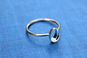 MIXED METALS Gold & Silver 9x7mm Oval Bezel Ring Blank