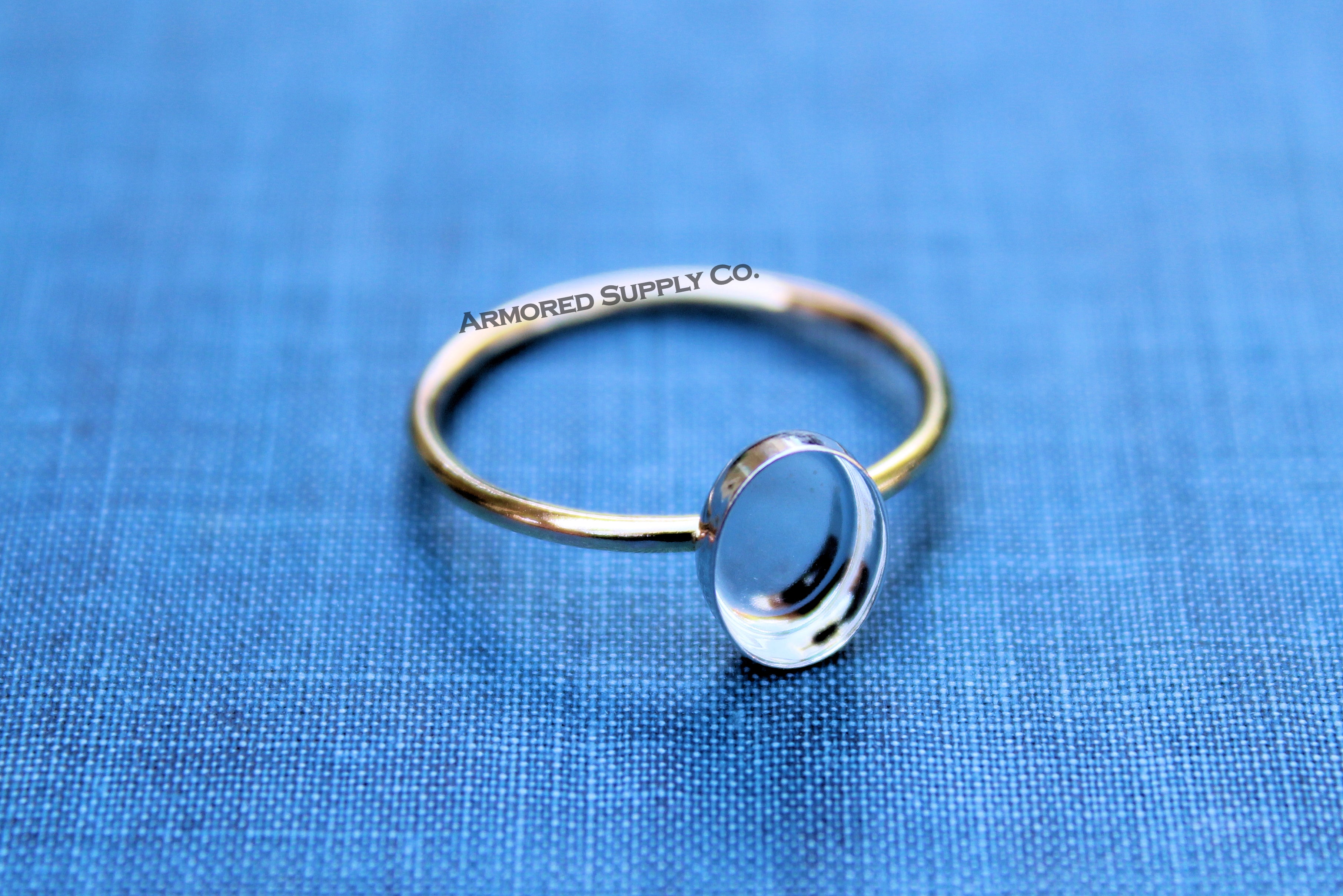 MIXED METALS Gold & Silver 10x8mm Oval Bezel Ring Blank