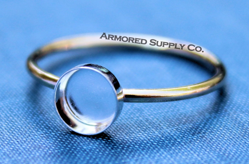 MIXED METALS Gold & Silver 6mm Plain Round Bezel Ring Blank